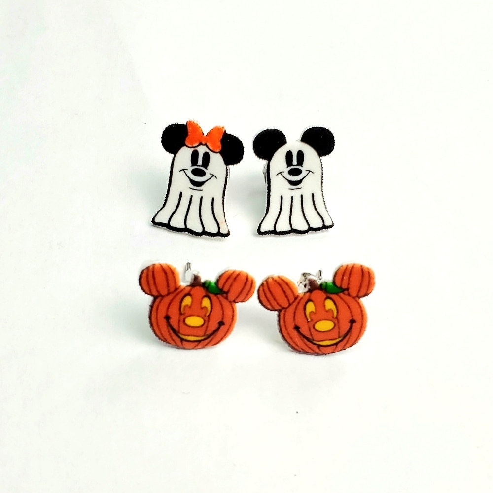 Disney Mickey Minnie Ghost AND Pumpkin Earrings